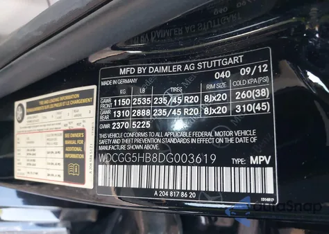 2013 Mercedes-Benz Glk 350 z USA, uszkodzony, nr VIN WDCGG5HB8DG003619